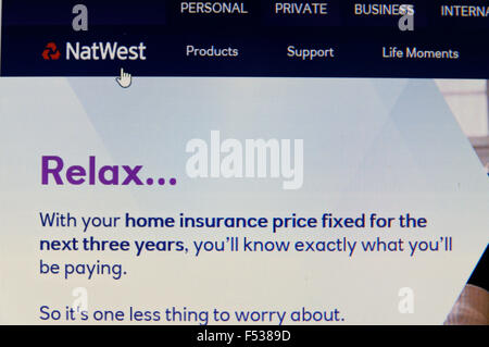 Nat West sito web Foto Stock