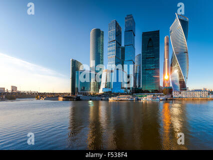 Città di Mosca - vista dei grattacieli Moscow International Business Center. Foto Stock