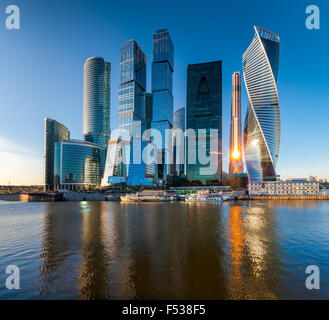 Città di Mosca - vista dei grattacieli Moscow International Business Center. Foto Stock