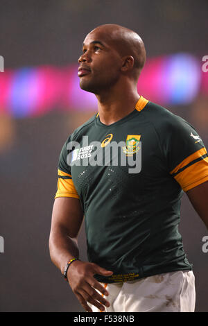 Londra, Regno Unito. 24 ott 2015. JP Pietersen (RSA) Rugby : 2015 Coppa del Mondo di Rugby semi-match finale tra il Sud Africa 18-20 Nuova Zelanda a Twickenham a Londra in Inghilterra . © ESTREMO ORIENTE PREMERE/AFLO/Alamy Live News Foto Stock