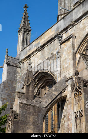 Flying contrafforte' della Cattedrale di Winchester, Hampshire, Inghilterra Foto Stock