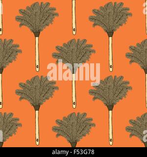 Schizzo pulizia di DUSTER in stile vintage, vettore modello senza giunture Illustrazione Vettoriale