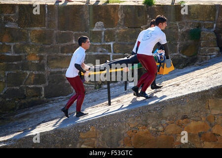 Simulacro di salvataggio in mare, Biscaglia, Paese Basco, Euskadi, Euskal Herria, Spagna, Europa Foto Stock