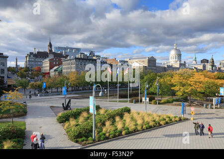 Il vecchio porto area parco Old Montreal, Quebec, Canada Foto Stock