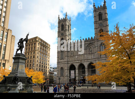 Basilica di Notre Dame, la Città Vecchia, Montreal, Quebec Foto Stock