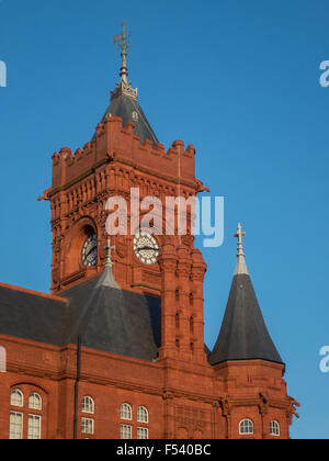 L'Edificio Pierhead, il Galles, la Baia di Cardiff, Galles Foto Stock