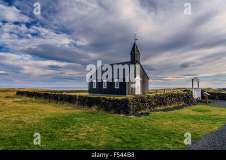 Chiesa Budir, Snaefellsnes Peninsula, Islanda Foto Stock