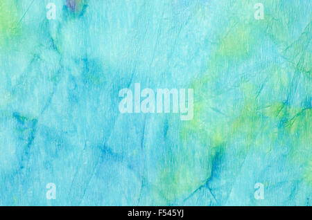 Blue pittura ad acquerello su carta crespa texture di sfondo Foto Stock