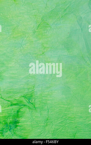 Verde di pittura ad acquerello su carta crespa texture di sfondo Foto Stock