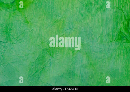 Verde di pittura ad acquerello su carta crespa texture di sfondo Foto Stock