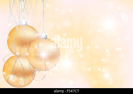 Elegante sfondo suggestivo con golden palle di Natale - EPS vettoriali 10 Illustrazione Vettoriale