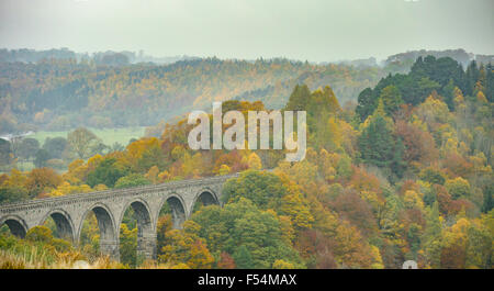 Tynedale, Northumberland, Regno Unito. 27 ott 2015. I colori autunnali circondano Lambley Viaduct in Sud Tynedale, Northumberland: 27 ottobre 2015 Credit: STUART WALKER/Alamy Live News Foto Stock