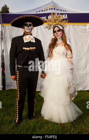 2015 Il Giorno dei Morti - aka Dia de los Muertos - Hollywood Forever Cemetery, Hollywood, California, Stati Uniti d'America Foto Stock