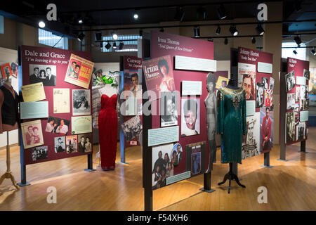 Il Blues Trail - Irma Thomas Dale e grazia, Johnny Horton display in Louisiana Delta Museo della Musica, Ferriday, STATI UNITI D'AMERICA Foto Stock