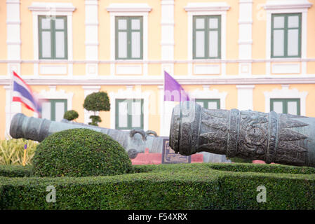 La storia del vecchio cannone in Thailandia. Foto Stock