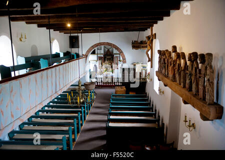 DEU, Germania, Schleswig-Holstein, Mare del Nord, Amrum island, il San Clemente chiesa in Nebel. DEU, Deutschland, Schleswig-Holste Foto Stock
