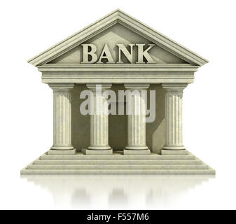 3d bank isolato sul bianco Foto Stock