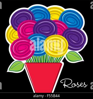 Mazzo di rose in formato vettoriale. Illustrazione Vettoriale