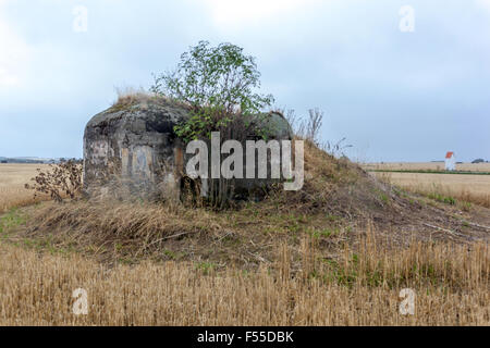 Cecoslovacco fortificazioni difensive pre-belliche costruite sul confine dintorni Slavonice, Boemia meridionale, Repubblica Ceca Foto Stock