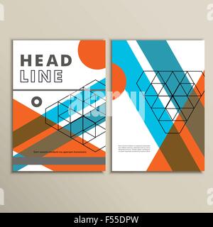 Vector modello brochure design con linee e elementi di geometria Illustrazione Vettoriale