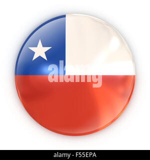 Il badge - Bandiera del Cile 3d illustrazione isolato Foto Stock