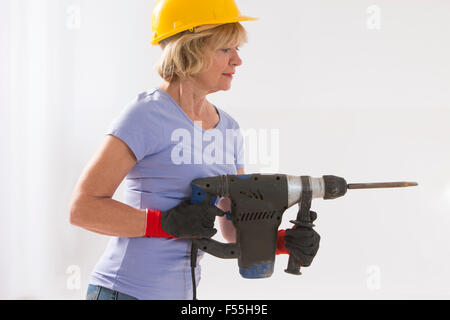 Senior builder donna Foto Stock