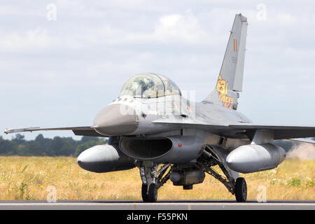 Aria belga Forza F-16 fighter jet durante il NATO Tiger Meet in Schleswig-Jagel airbase Foto Stock