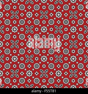 Sindhi Rosso Modello Ajrak Illustrazione Vettoriale