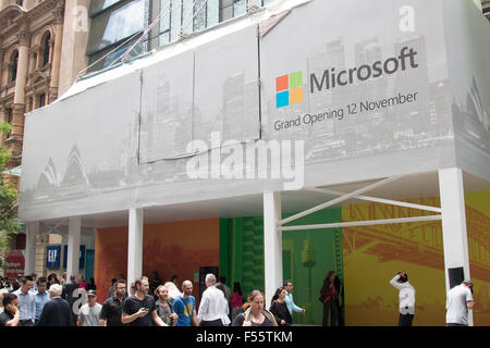 Sydney, Australia. 28 ott 2015. Microsoft ha annunciato che il suo primo flagship store al di fuori del Nord America sarà aperto a Sydney il Westfield Mall il 12 novembre 2015. Credit: modello10/Alamy Live News Foto Stock