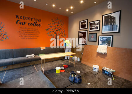 Costa Coffee continua espansione come nuovo cafe bar a causa di aprire in Chapel Street, Southport, Merseyside, Regno Unito Foto Stock