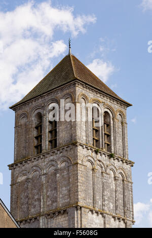 Torre Campanaria a Chauvigny Castello. Foto Stock