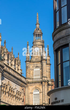 St. George's Tron Church Glasgow Steeple, Buchanan Street / Nelson Mandela Place, Scozia, Regno Unito Foto Stock