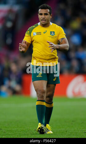 Sarà Genia Australia Argentina V Australia, Coppa del Mondo di Rugby di Twickenham 2015, Londra, Inghilterra 25 ottobre 2015 Argentina V Australia Rugby World Cup 2015, Semi Finali Stadio di Twickenham, Londra, Inghilterra © Allstar Picture Library/Alamy Live News Foto Stock