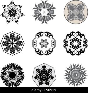 Nove modelli neri. Illustrazione Vettoriale