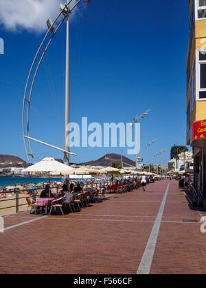 Passeggiata dalla spiaggia Las Canteras, Las Palmas de Gran Canaria Gran Canaria Isole Canarie Spagna Foto Stock