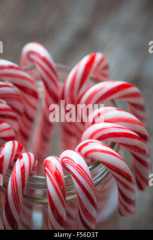 Candy canne in un vaso Foto Stock