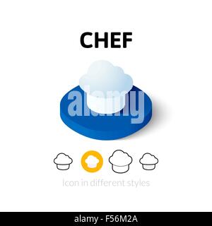 Icona dello chef in stile differente Illustrazione Vettoriale