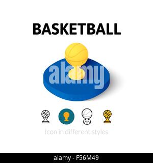 Icona di basket in stile differente Illustrazione Vettoriale
