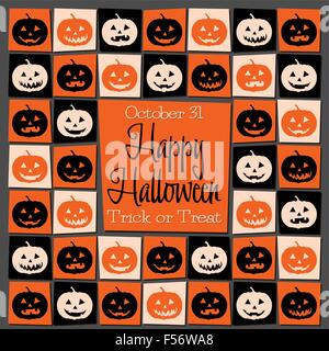 Mosaico scheda di Halloween in formato vettoriale. Illustrazione Vettoriale