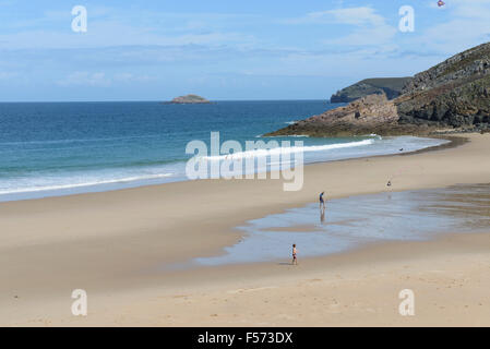 Spiaggia a Pointe de la Guette, Cap Frehal, Bretagna, Francia, UE Foto Stock