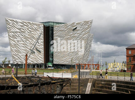 Il Titanic del centro visitatori a Belfast il Titanic Quarter Foto Stock