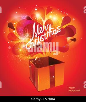 Vettore scheda di natale con esplosione di colore rosso Illustrazione Vettoriale