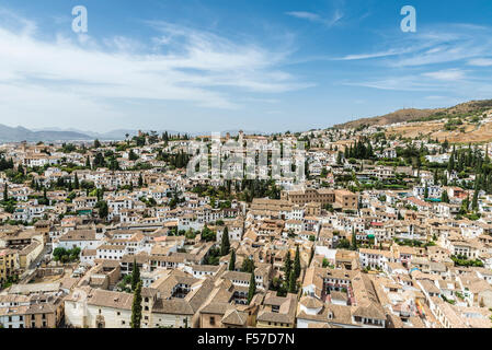 Viste di Granada dall'alhambra, Andalusia, Spagna Foto Stock