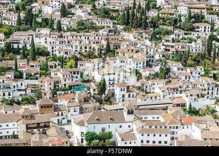 Viste di Granada dall'alhambra, Andalusia, Spagna Foto Stock