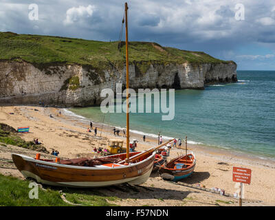 A nord lo sbarco, Flamborough Head, East Yorkshire Foto Stock