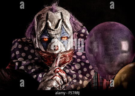 Scary creepy clown con Foto Stock