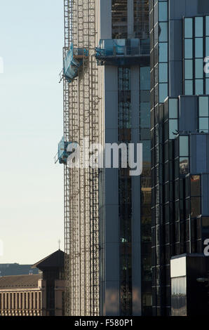 Blocco ufficio in costruzione, Glasgow. Foto Stock