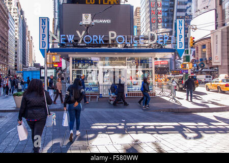 NYPD New York il dipartimento di polizia ferroviaria Times Square di New York City, Stati Uniti d'America. Foto Stock