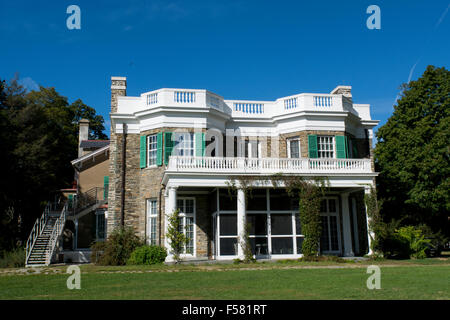 New York, Hyde Park. La casa di Franklin Delano Roosevelt National Historic Site & Parco Nazionale. Springwood, FDR la casa dell'infanzia. Foto Stock