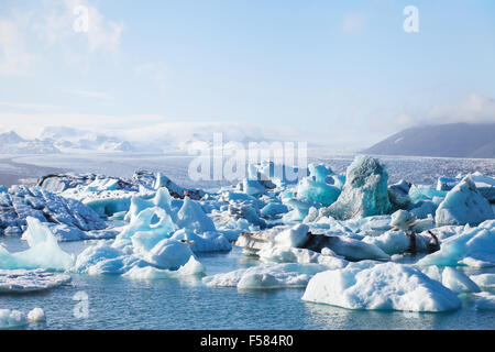 Lago glaciale in Islanda Foto Stock